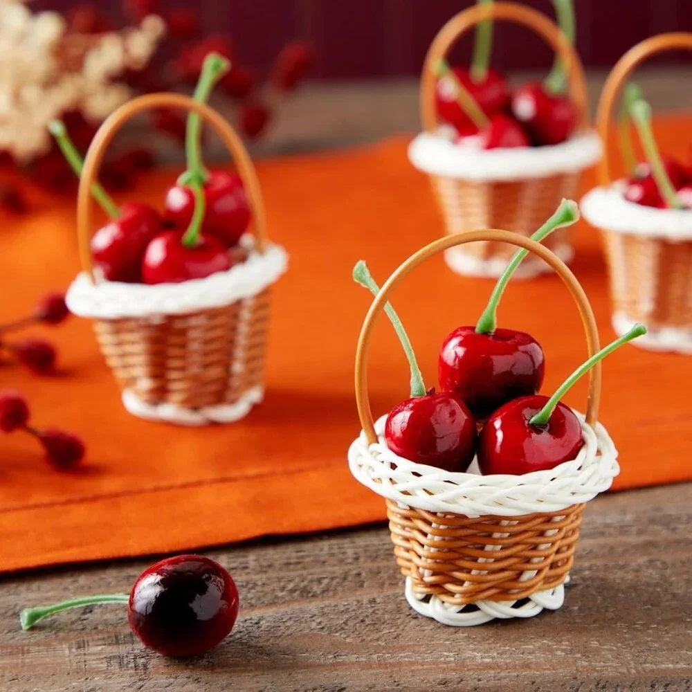 Bulk 24 Miniature Wicker Baskets with Handles - Perfect for DIY Crafts & Parties